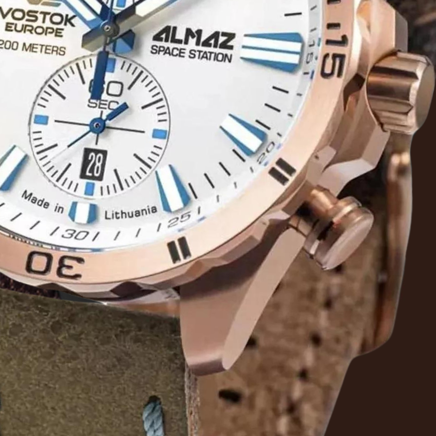Koperta stalowa w zegarku męskim Vostok Europe Almaz 6S11-320B676LB