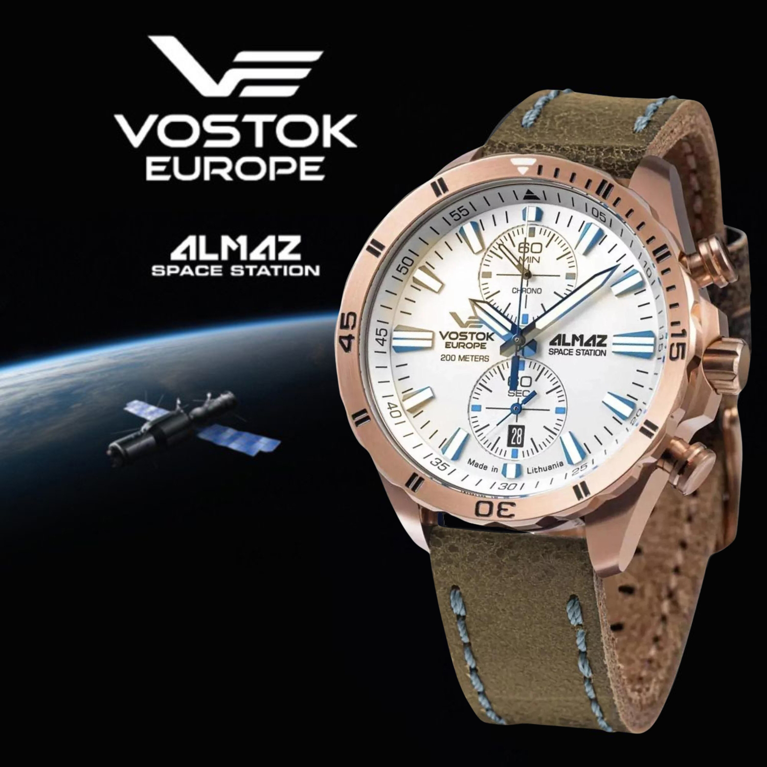 Stacja kosmiczna Almaz inspiracją dla zegarków Vostok Europe 6S11-320B676LB