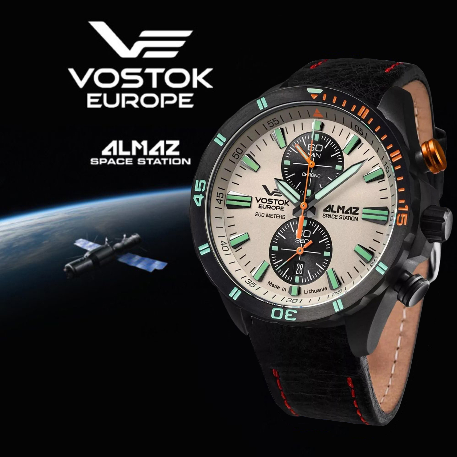 Stacja kosmiczna Almaz inspiracją dla zegarków Vostok Europe 6S11-320C677LB