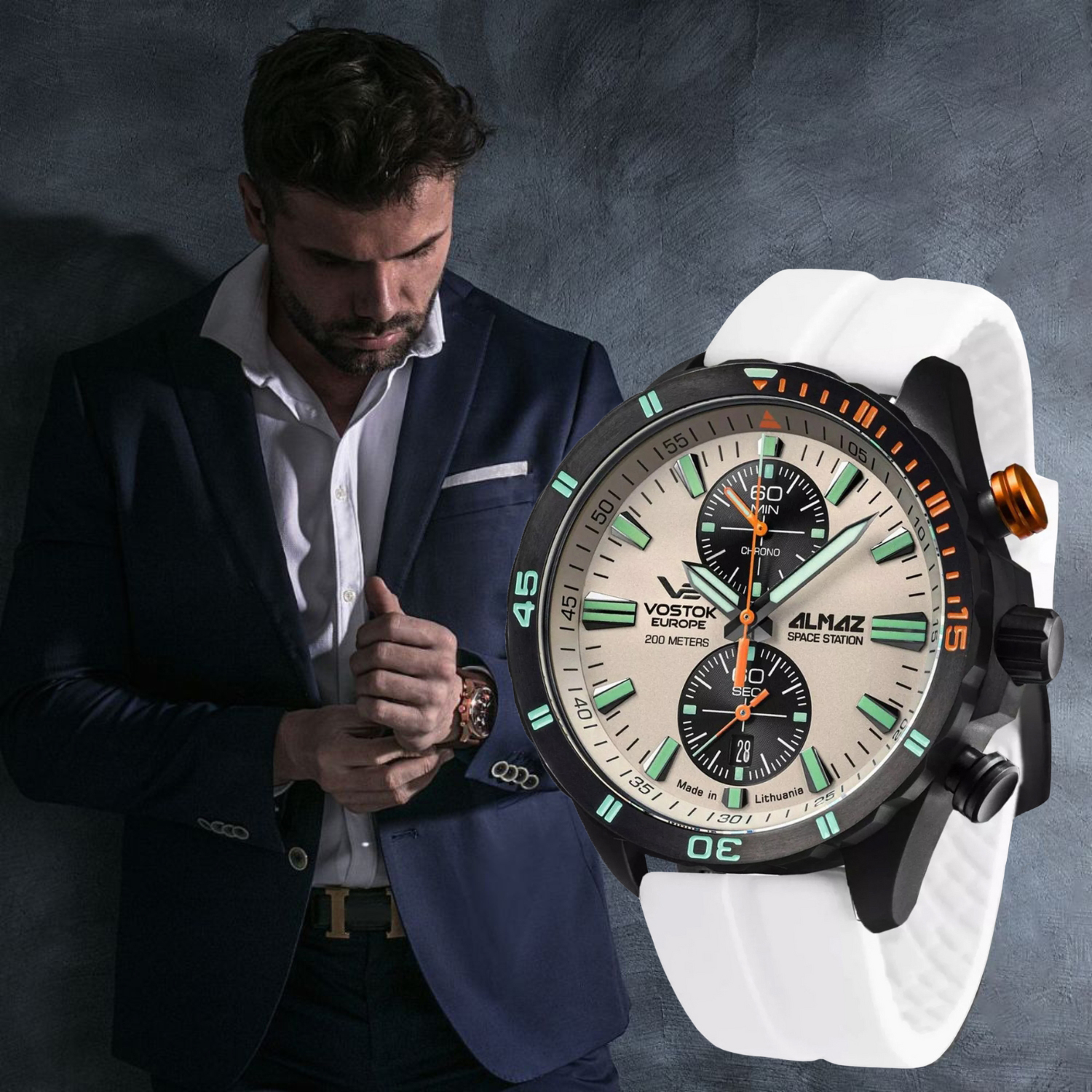 sportowo-elegancki zegarek na każdy dzień Vostok Europe Almaz 6S11-320C677SW