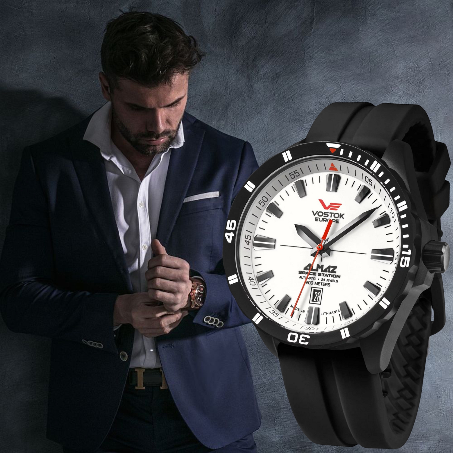 sportowo-elegancki zegarek na każdy dzień Vostok Europe Almaz NH35A-320C680S