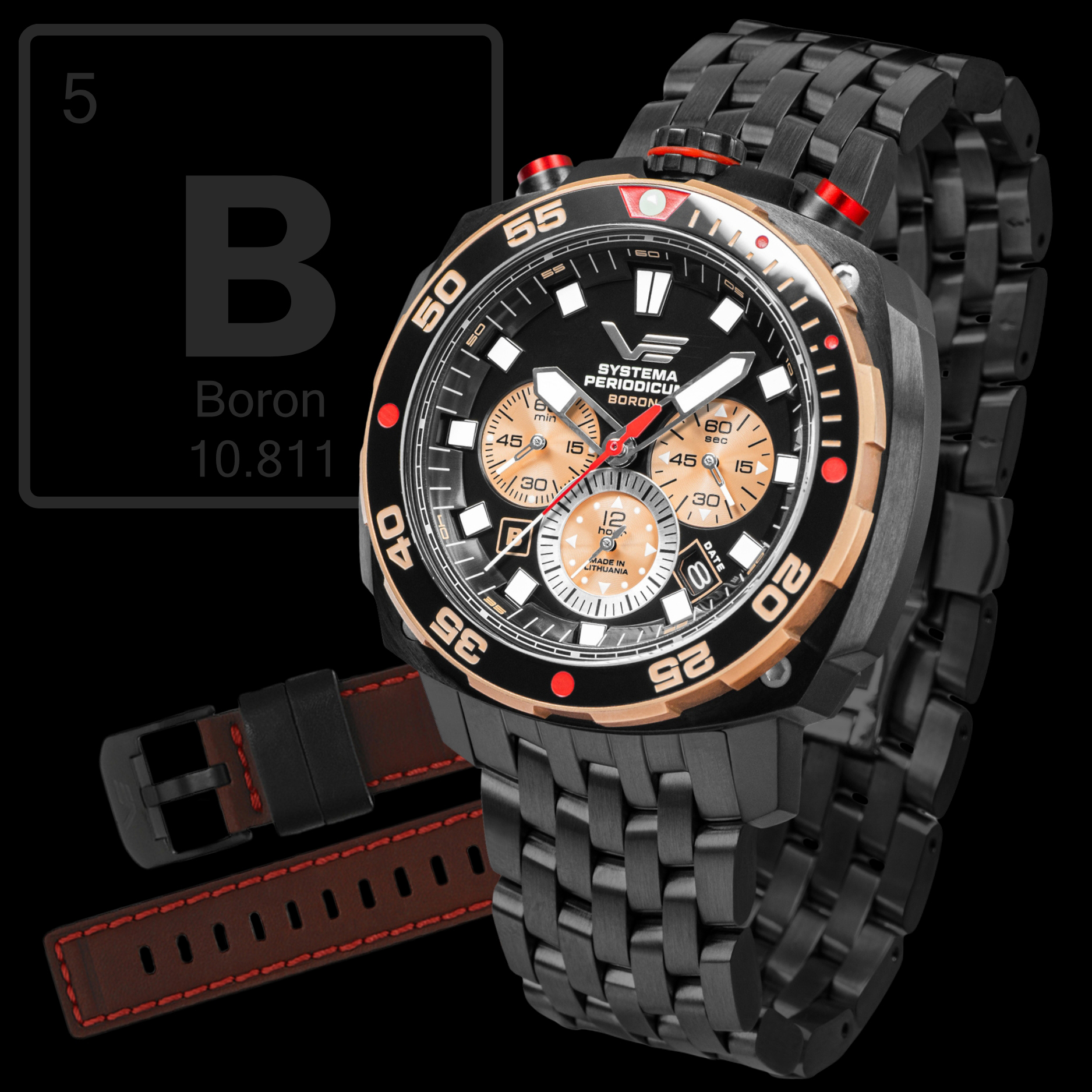 Zegarek Vostok Europe VK67-650E721B Systema Periodicum Boron męski 