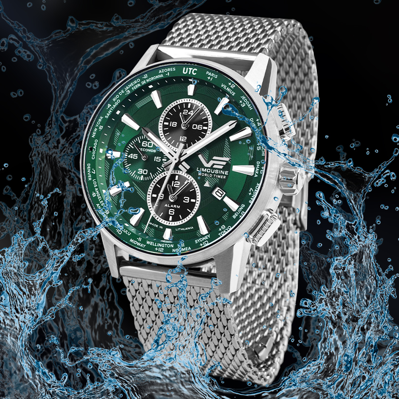 Vostok Europe Limousine 43mm Generation 2 World Time and Alarm wodoszczelny do 100 metrów
