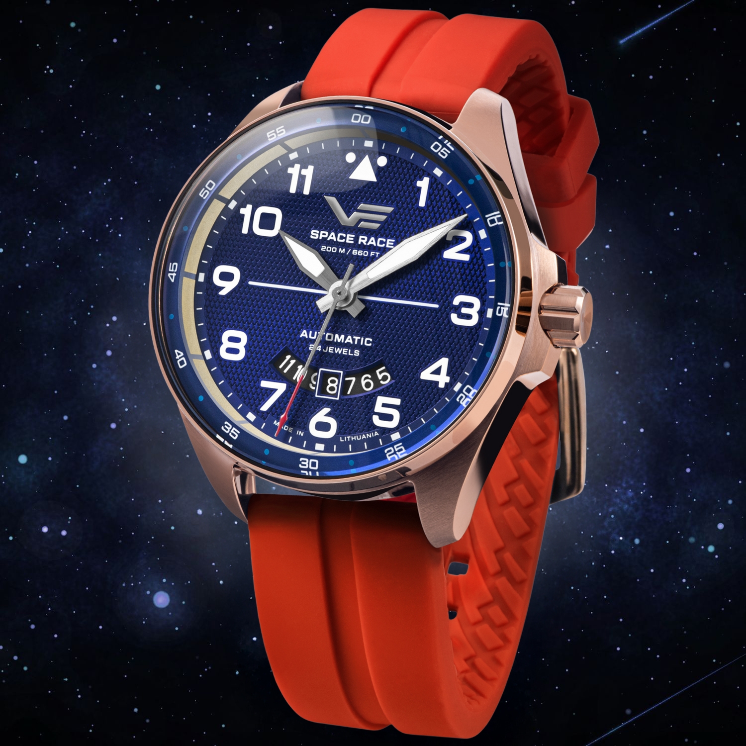 Zegarek Vostok Europe Space Race Blue Automatic YN55-325B746SR stworzony z inspiracji Wyścigiem Kosmicznym