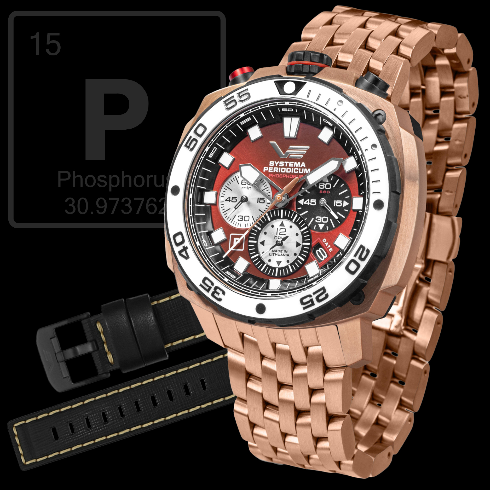 Zegarek Vostok Europe VK67-650E724B Systema Periodicum Phosphorus męski 