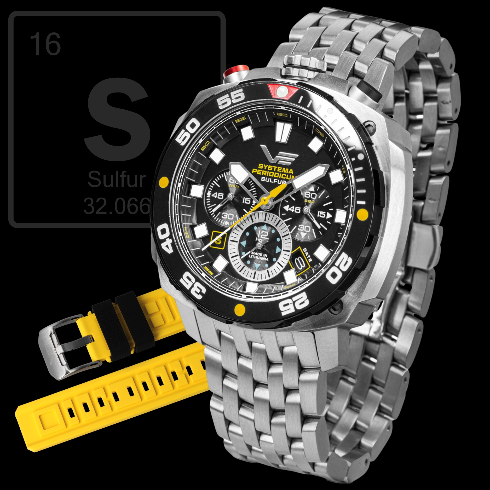 Zegarek Vostok Europe VK67-650E725B Systema Periodicum Sulfur męski 