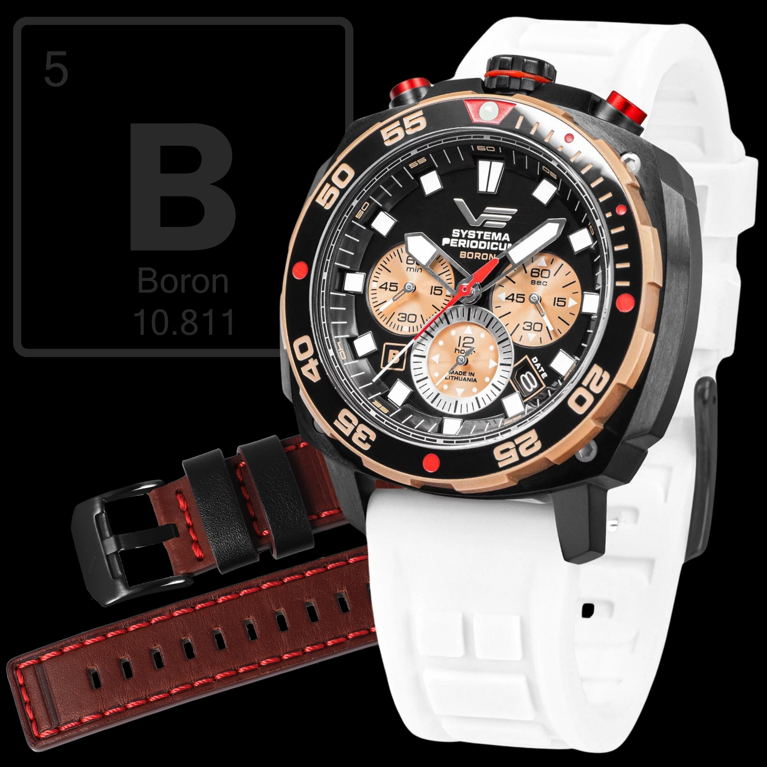 Zegarek Vostok Europe VK67-650E721SWL Systema Periodicum Boron męski 
