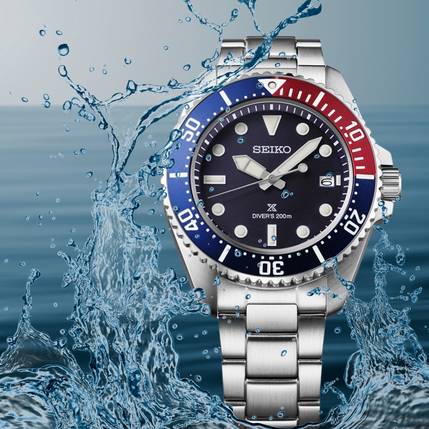 Wodoszczelność zegarka Seiko Prospex Solar Diver Blue-Red-Blue 41mm SNE595P1