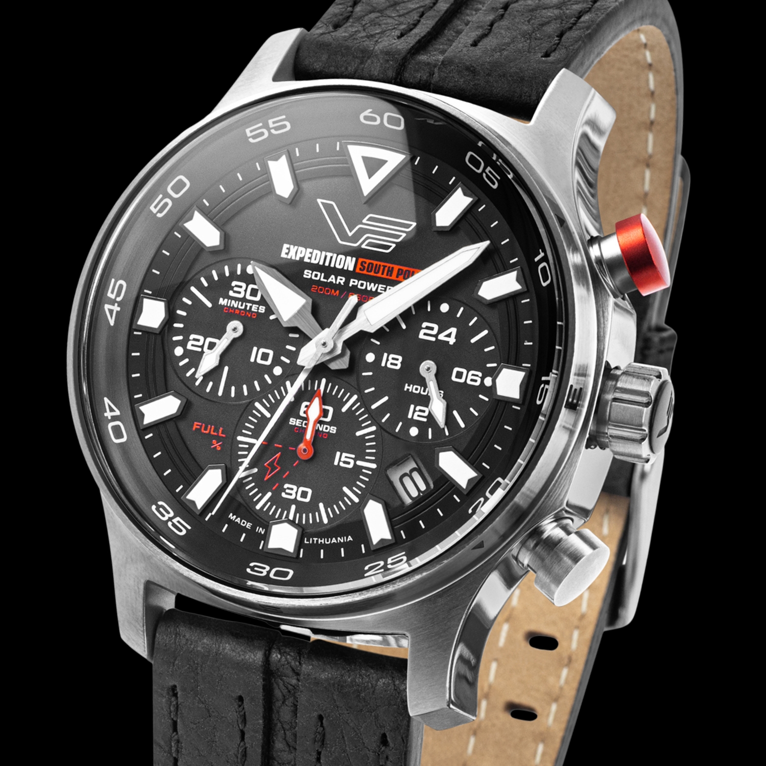 Vostok Europe Expedition South Pole Solar Chrono 43mm VR42-592A761 z czarną tarczą