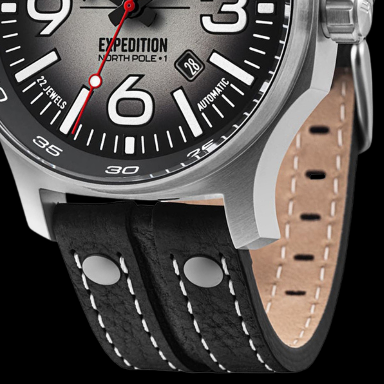 Skórzany pasek w zegarku Vostok Europe Expedition North Pole 1 Automatic 47mm YN55-595A639 