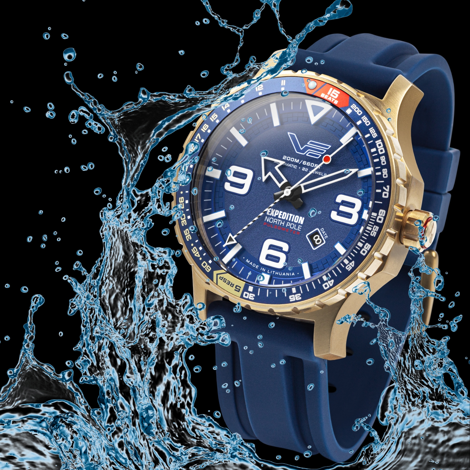 Wodoszczelność zegarka Vostok Europe Expedition North Polar Sun YN55-597B730S