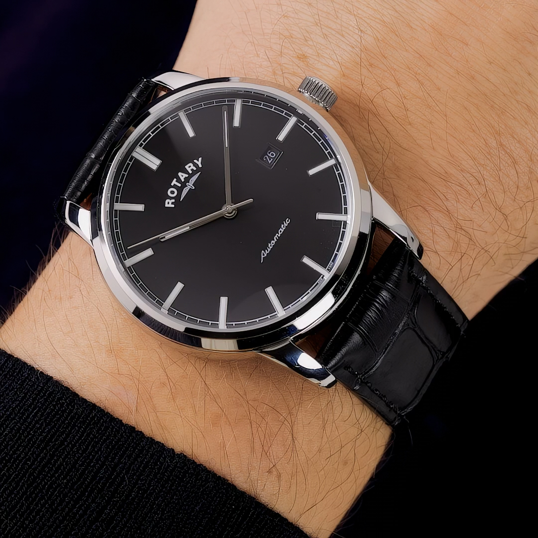 Wypukłe szkło vintage zegarka Rotary Heritage Automatic RGS10001/04