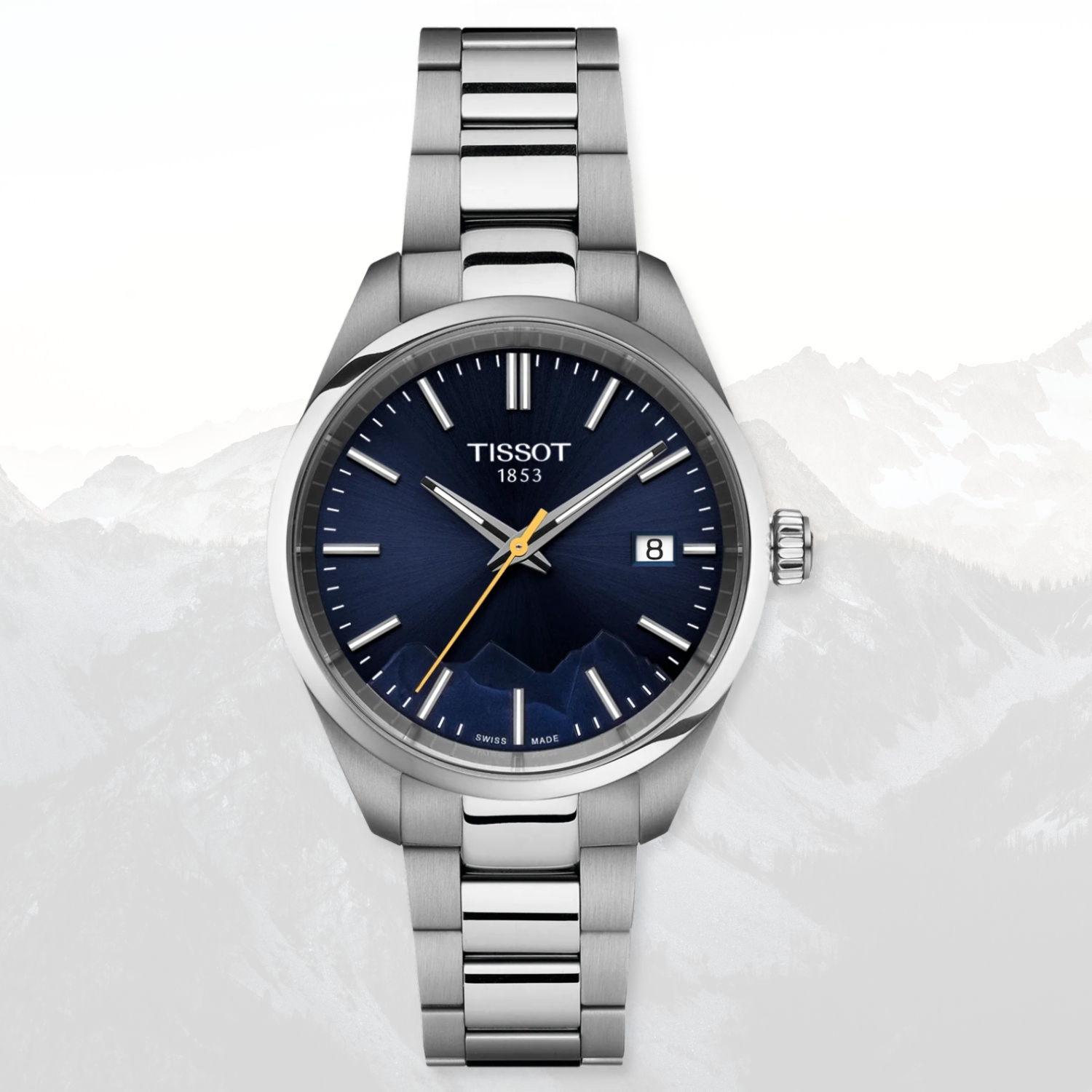 Zegarek damski Tissot PR 100 Jungfraubahn Quartz 34mm z granatową tarczą