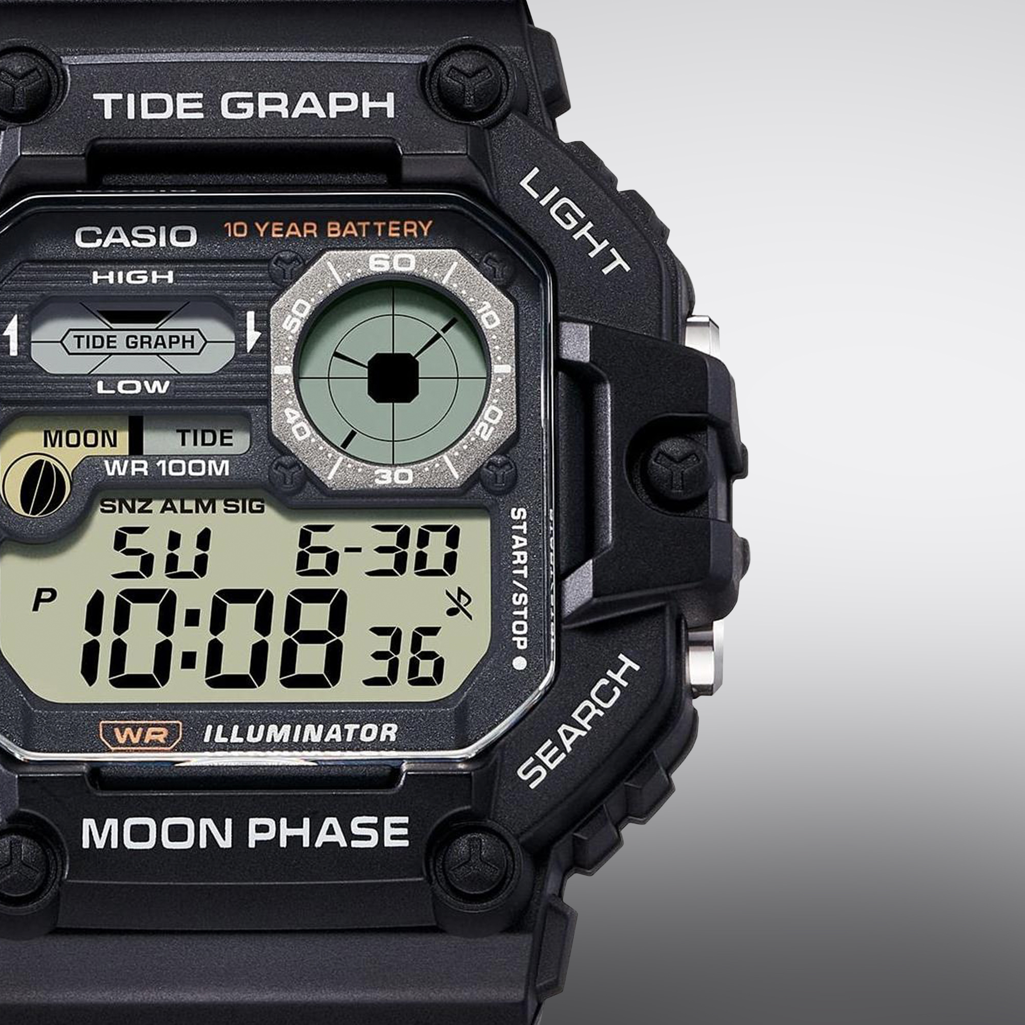 Zegarek Casio Digital Moonphase WS-1700H-1AVEF ze stoperem