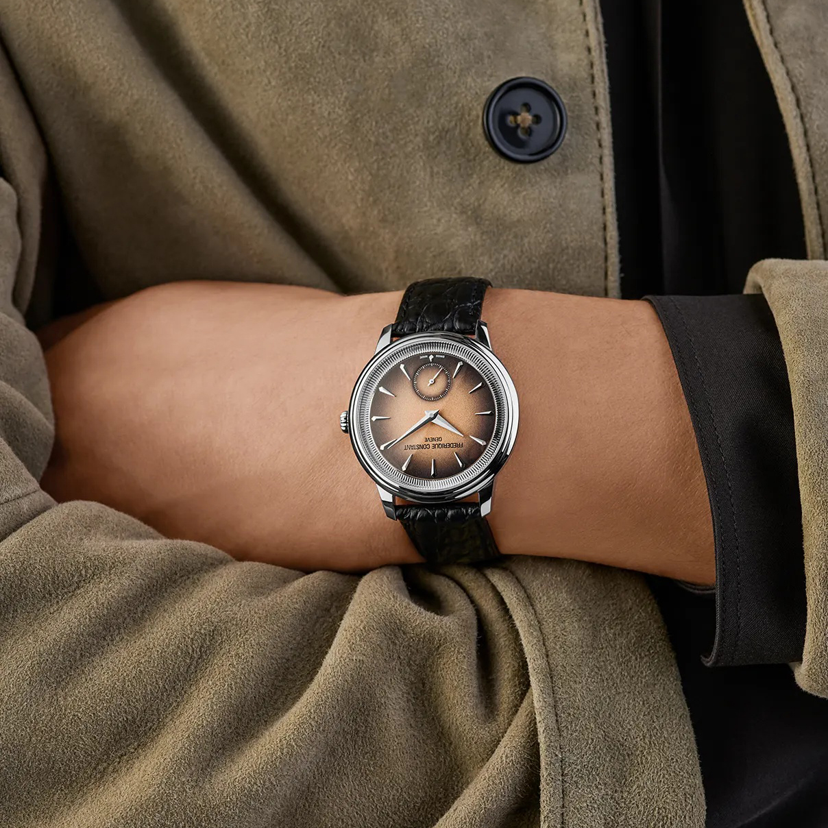Zegarek Frederique Constant FC-435BBL3S6 na męskim nadgarstku