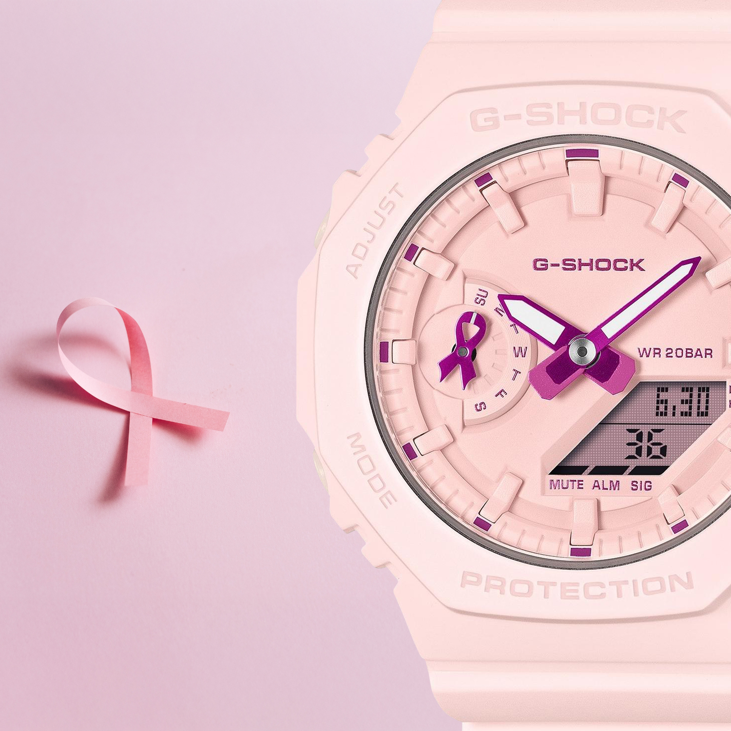 Zegarek G-SHOCK Casio G-Shock x Pink Ribbon GMA-S2100PR-4AER walka z rakiem