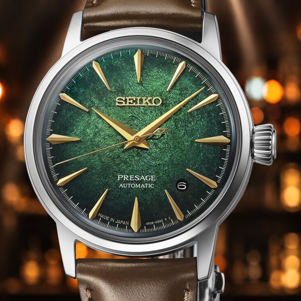 Zegarek garniturowy Seiko Presage Cocktail Time Crushed Ice HCB002J1 na skórzanym pasku