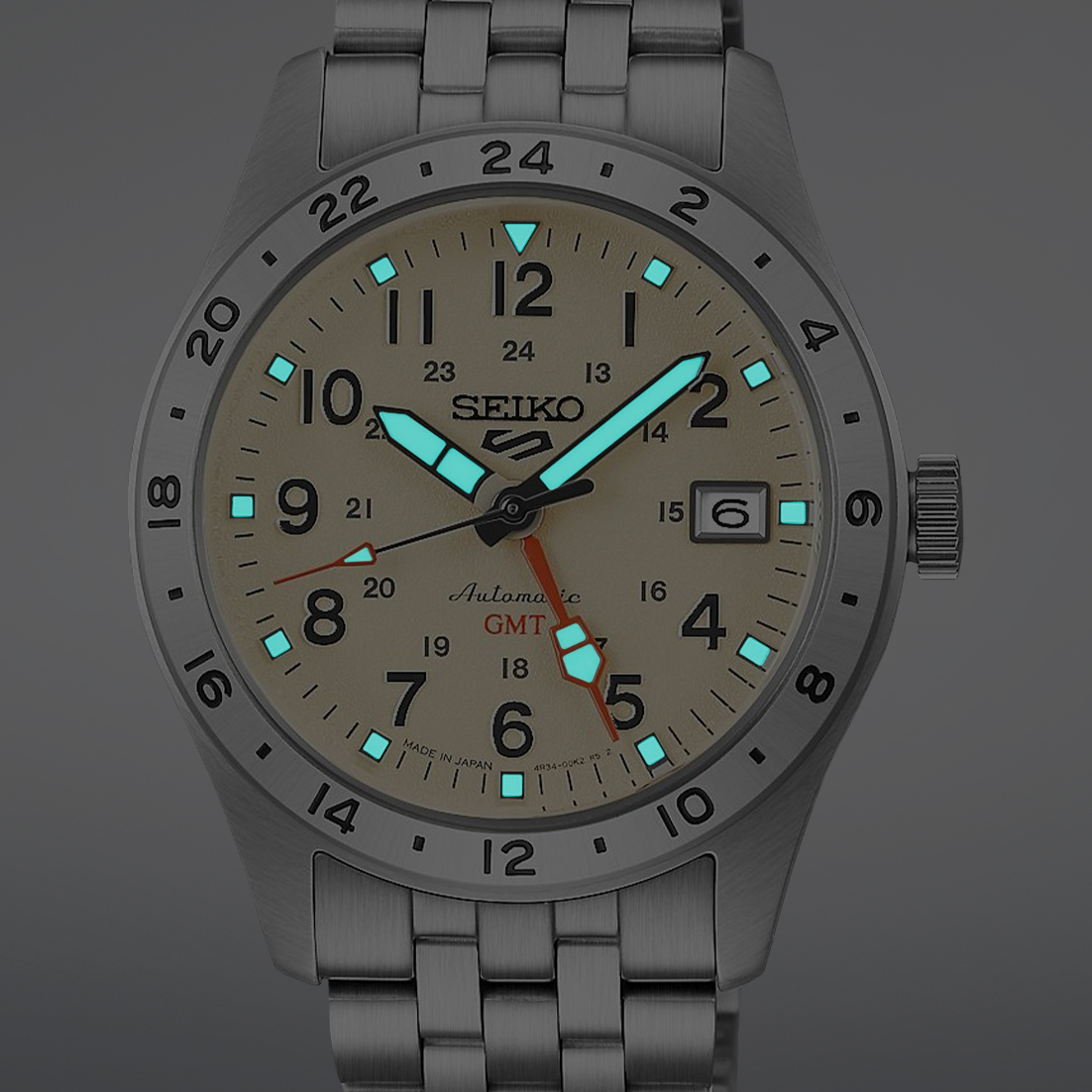 Zegarek Seiko 5 Sports Automatic Field GMT z Seiko Lumibrite