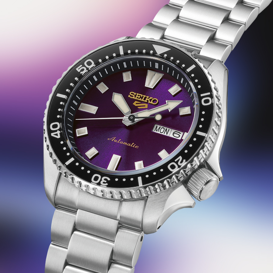 Zegarek Seiko 5 Sports SKX Seiko 145th Anniversary Limited Edition HDB003K1 z fioletową tarczą