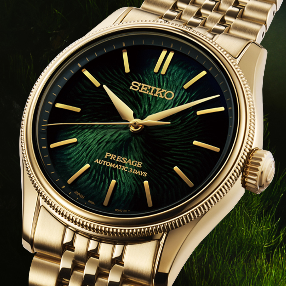 Zegarek Seiko Presage Classic Series Tradman s Bonsai Limited Edition HCC009J1 z zieloną tarczą