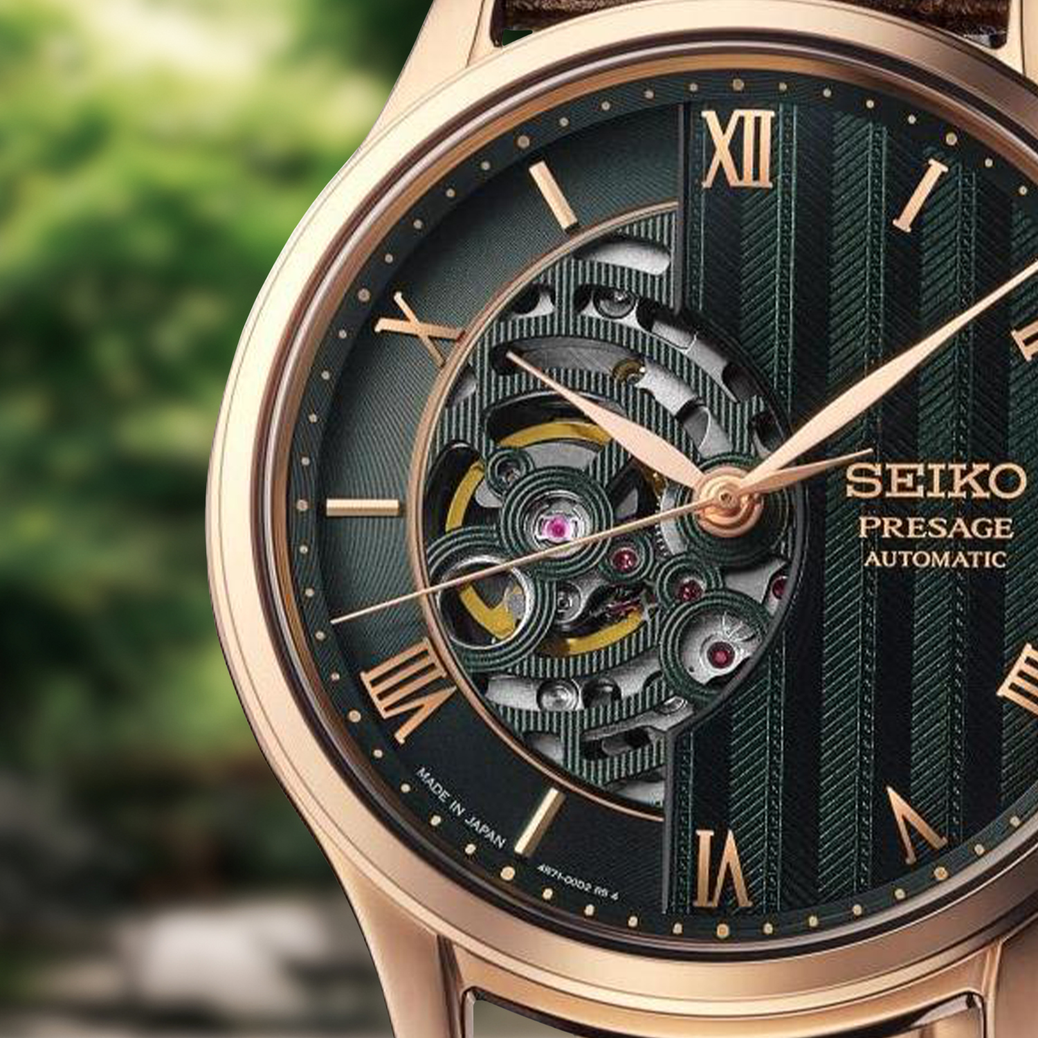 Zegarek Seiko Presage Japanese Garden HCB007J1 z zieloną tarczą