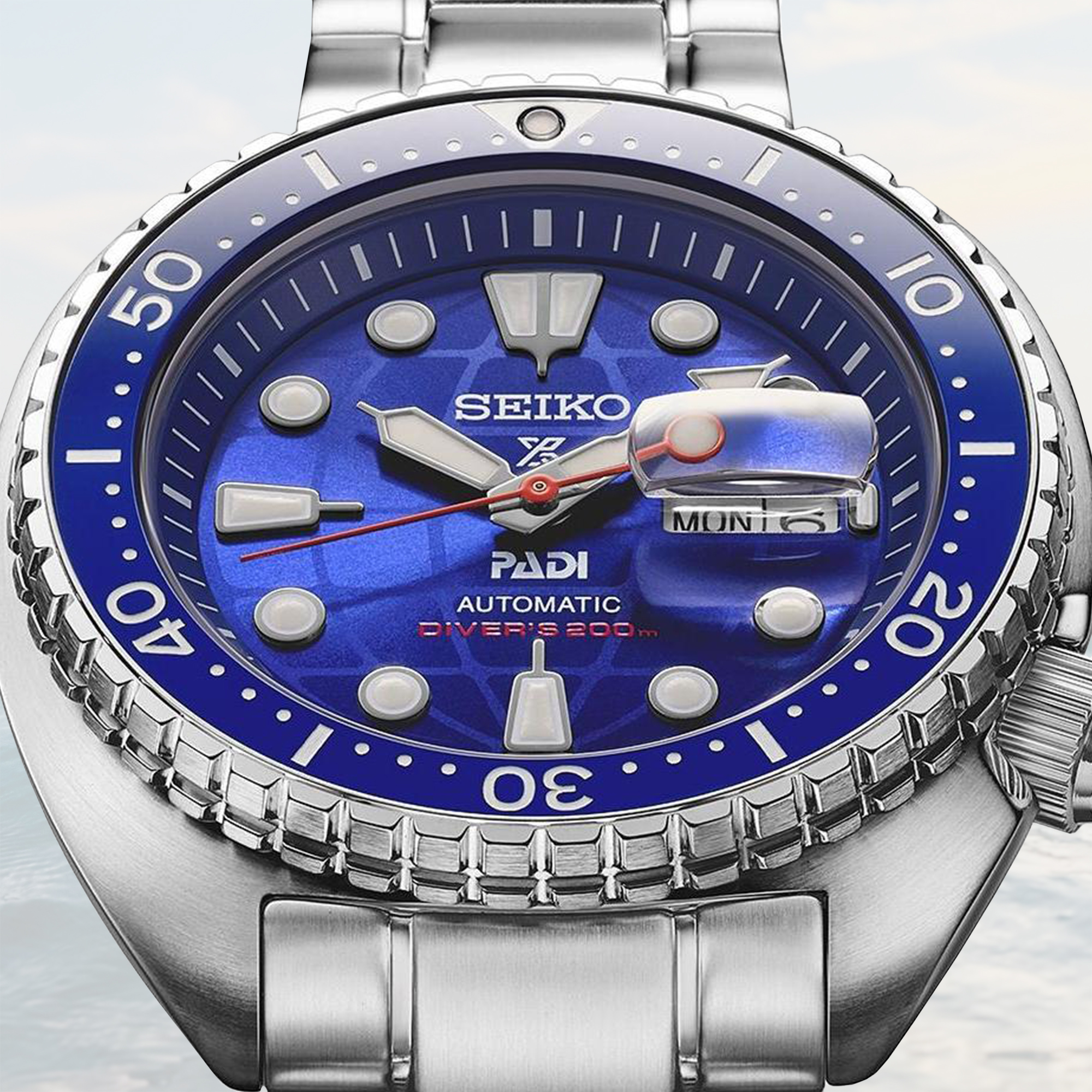 Zegarek Seiko Prospex Sea Divers PADI 60th Anniversary Limited Edition HBB002K1 z niebieską tarczą