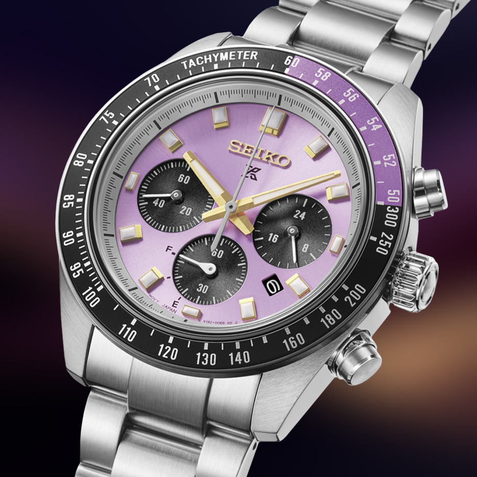 Zegarek Seiko Prospex Speedtimer Seiko 145th Anniversary HBJ005P1 z fioletową tarczą