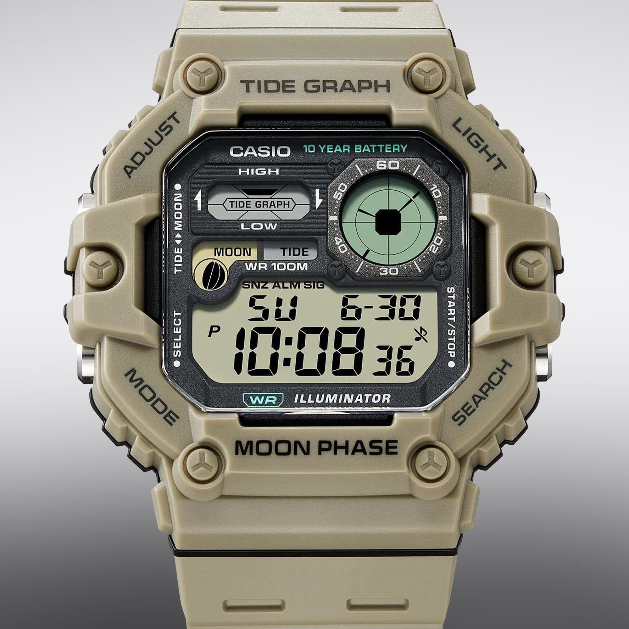 Zegarek sportowy Casio Digital Moonphase WS-1700H 