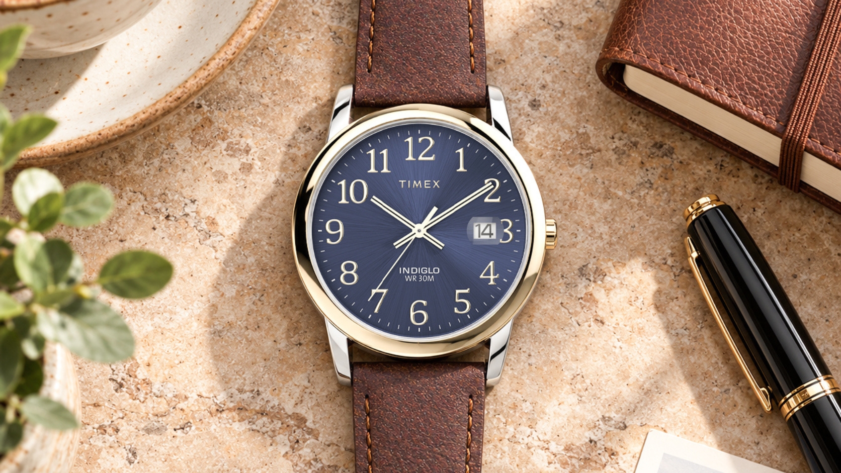 Zegarek Timex Easy Reader Classic TW2W54500 na brązowym, skórzanym pasku