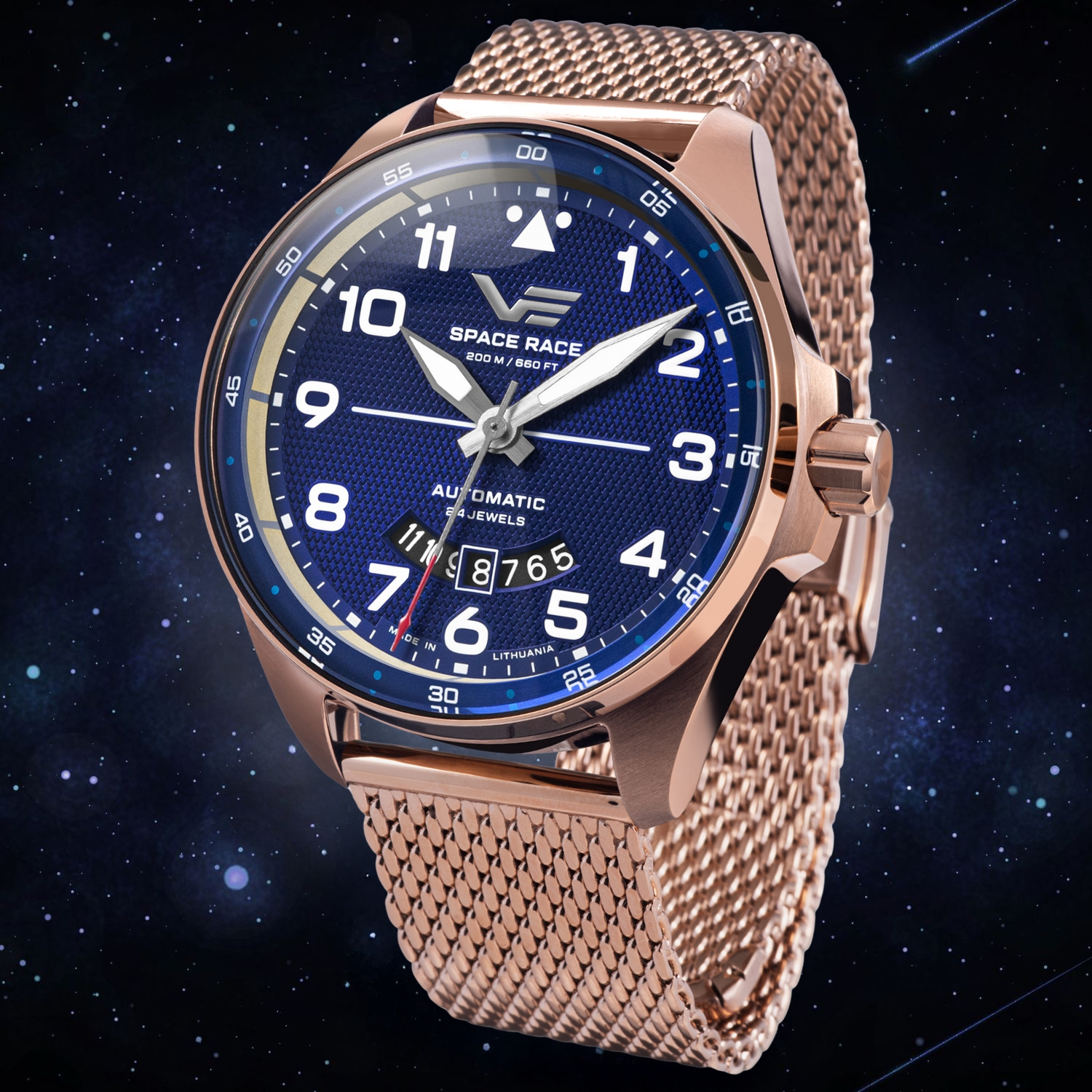 Zegarek Vostok Europe Space Race Blue AutomaticYN55-325B746B stworzony z inspiracji Wyścigiem Kosmicznym