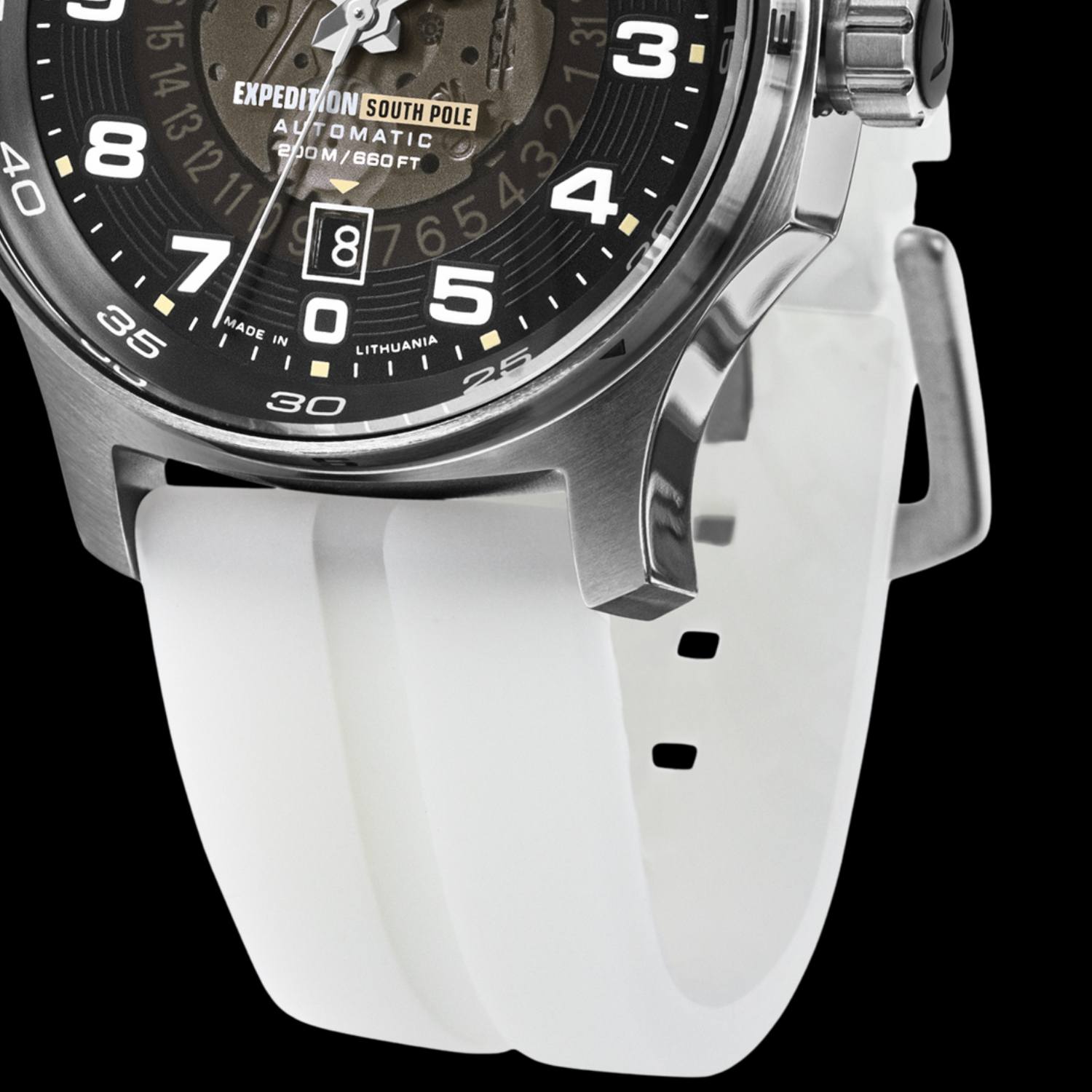 Silikonowy pasek zegarka Vostok Europe Expedition South Pole Automatic YN55-592A758SW 