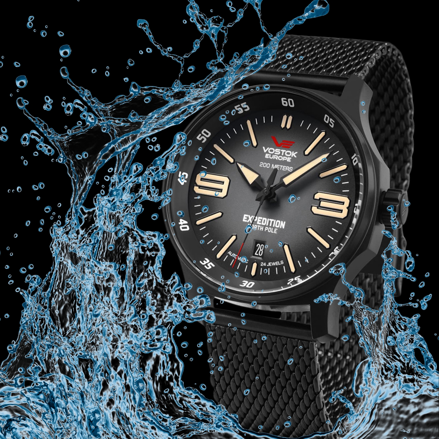Wodoszczelność zegarka Vostok Europe Expedition North Pole 1 Automatic 43mm YN55-592C554