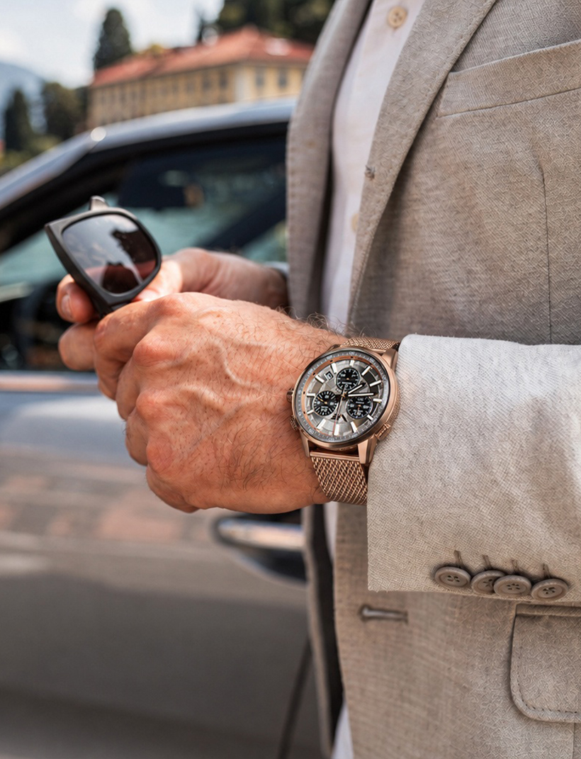 Zegarek Vostok Europe Limousine 43mm Generation 2 Chronograph Quartz VK68-561B785B na bransolecie