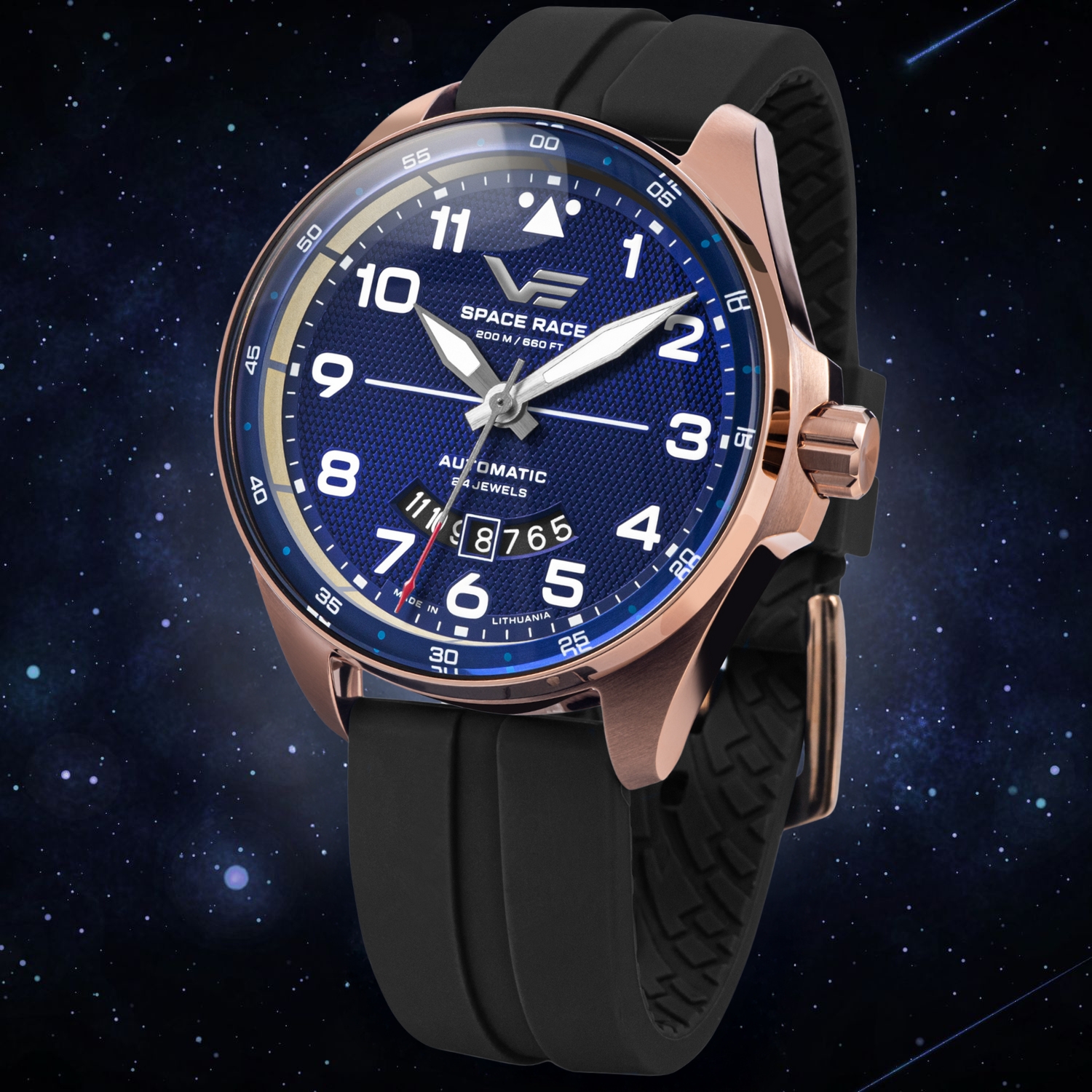 Zegarek Vostok Europe Space Race Blue Automatic YN55-325B746SB stworzony z inspiracji Wyścigiem Kosmicznym