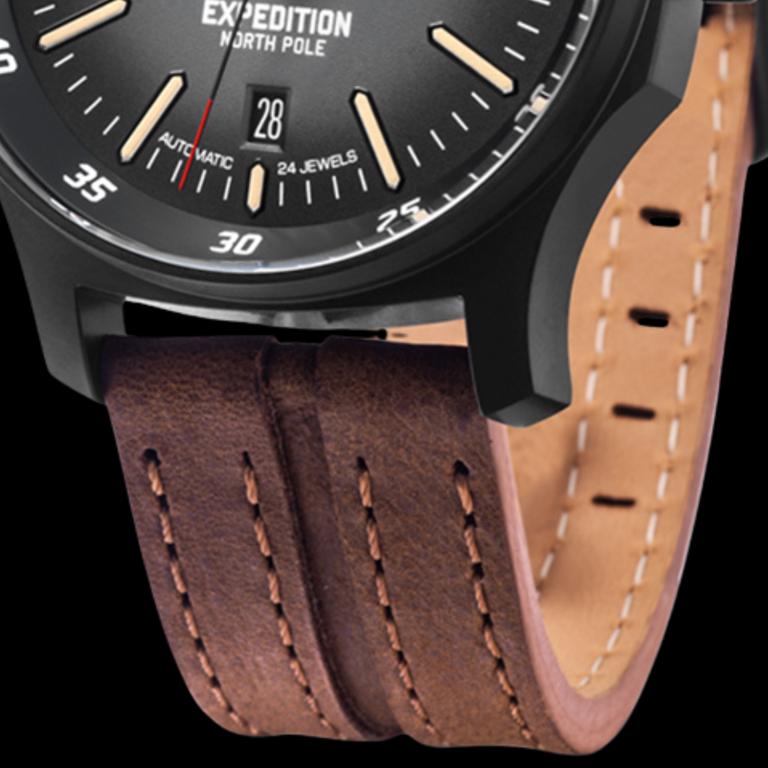 Skórzany pasek w zegarku Vostok Europe Expedition North Pole 1 Automatic 43mm YN55-592C554
