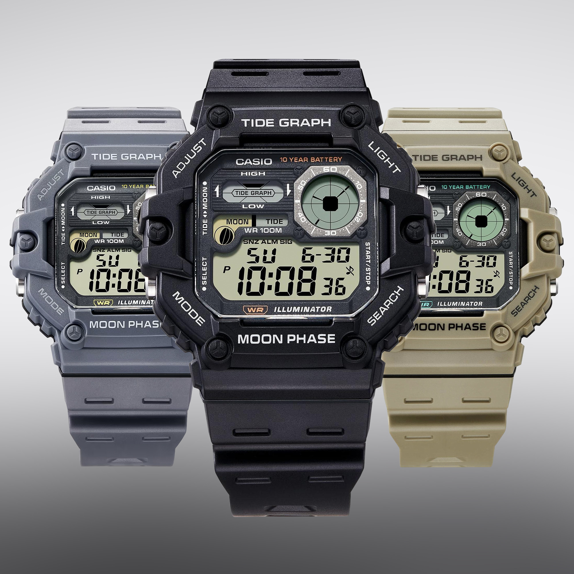 Zegarki Casio Digital Moonphase WS-1700H