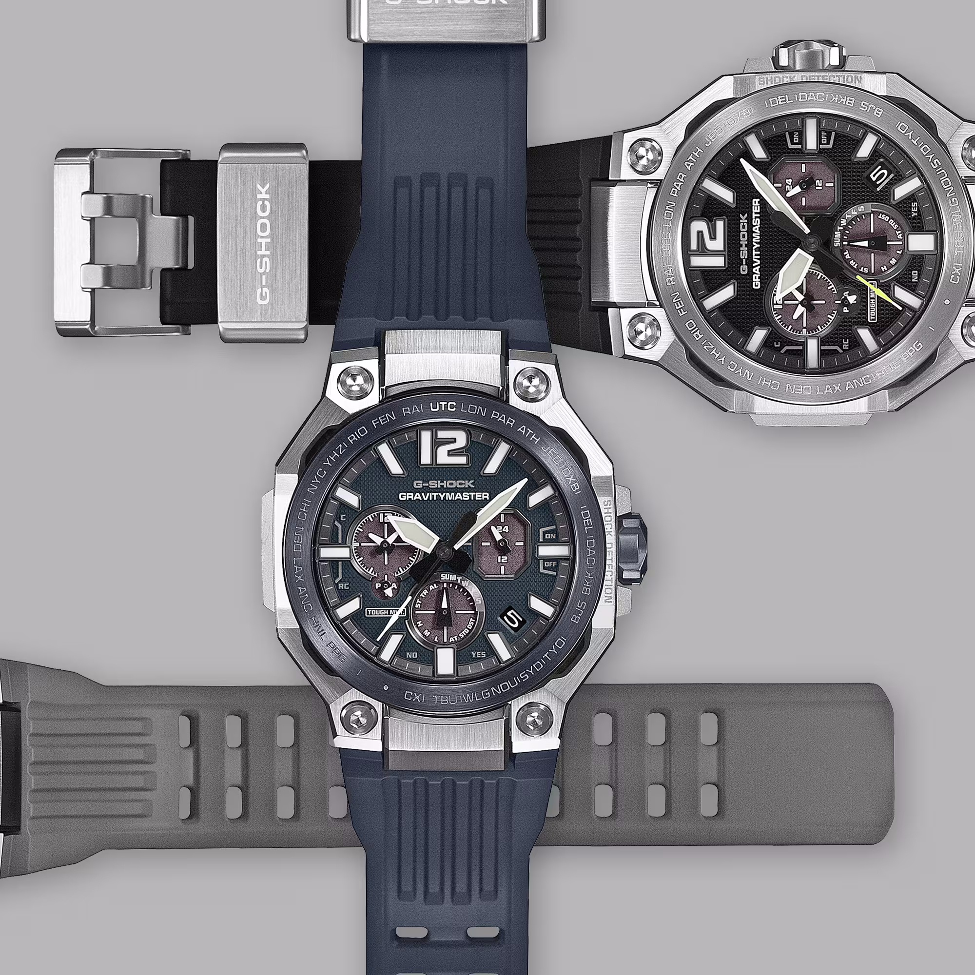 Zegarki metalowe Casio Solar na gumowych paskach