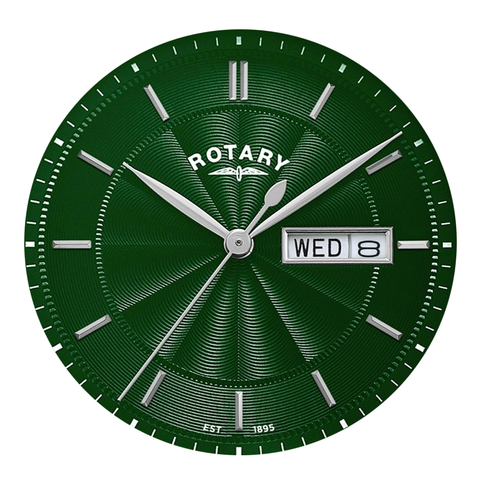 Zielona tarcza guilloche zegarka Rotary Windsor GB05420/24