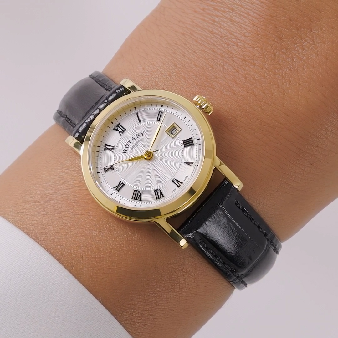 Złota koperta PVD 27 mm zegarka Rotary Heritage LS05423/01