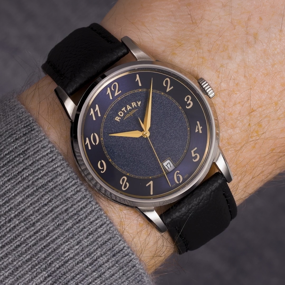 Złote cyfry zegarka Rotary Heritage RGS10083/05