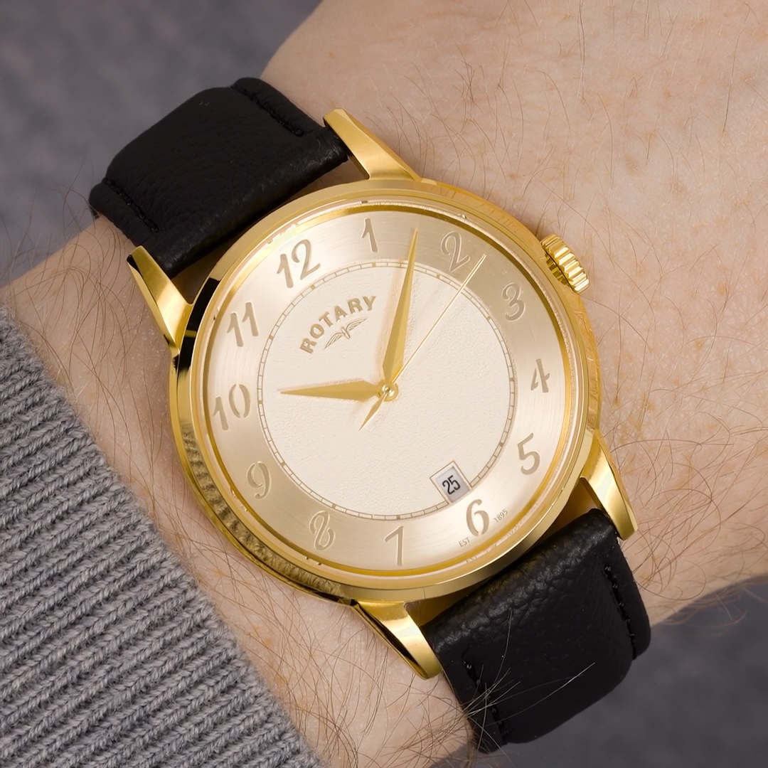 Złote cyfry zegarka Rotary RGS10084/03