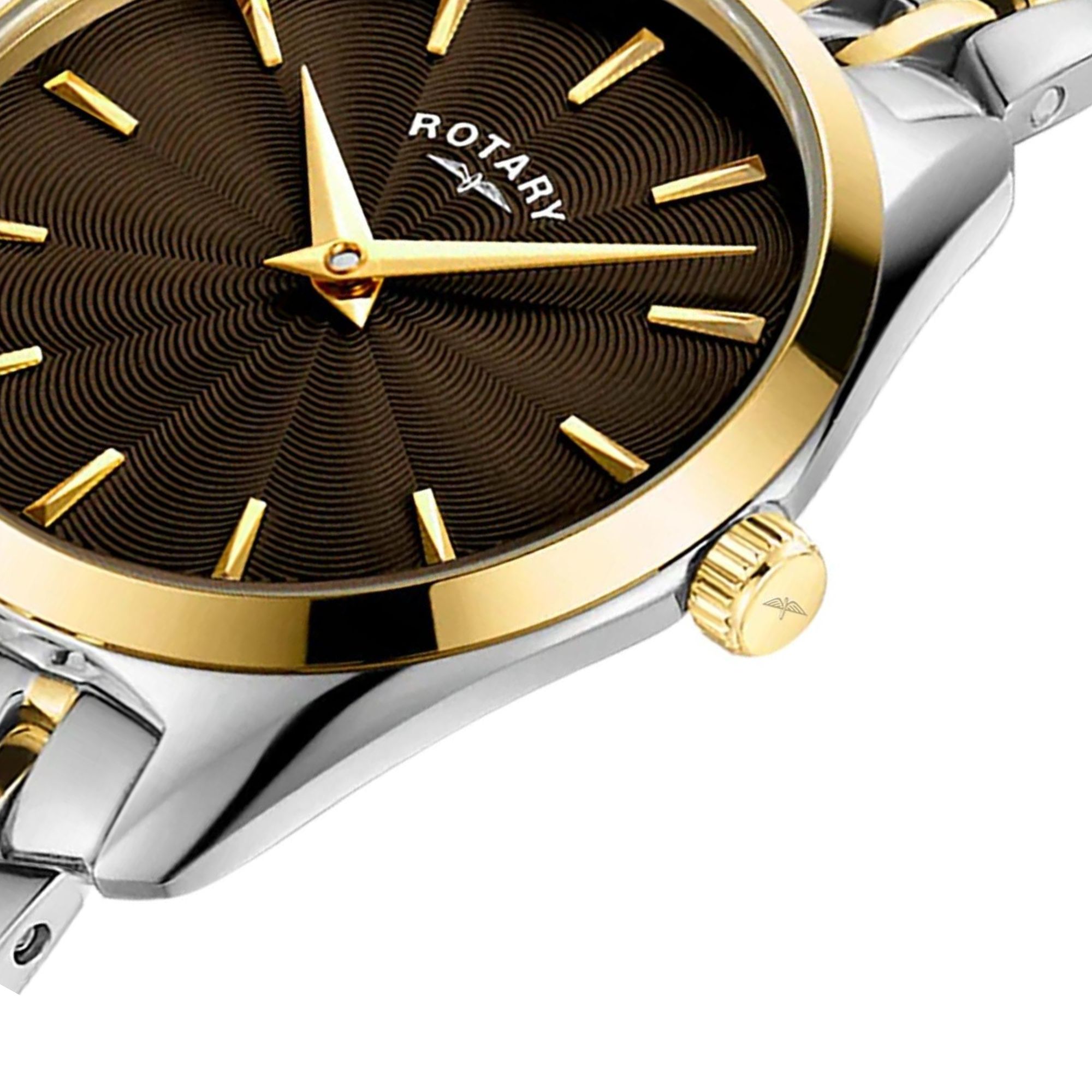 Złoty pierścień koperty zegarka Rotary Ultra Slim LB08011/49