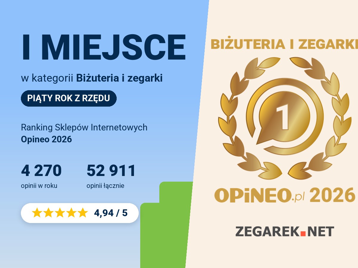 Piąty rok z rzędu nr 1 w Rankingu Opineo! ZEGAREK.NET najlepszym sklepem z zegarkami 2026
