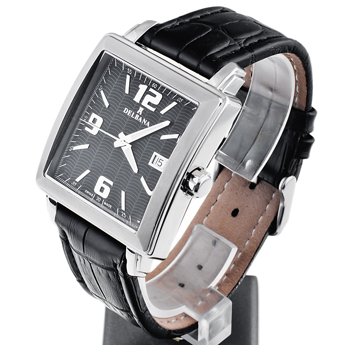 Delbana 467.502LBLK Lucerne zegarek męski klasyczny szafirowe - miniatura 3