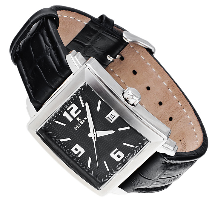 Delbana 467.502LBLK Lucerne klasyczny zegarek srebrny - miniatura 4
