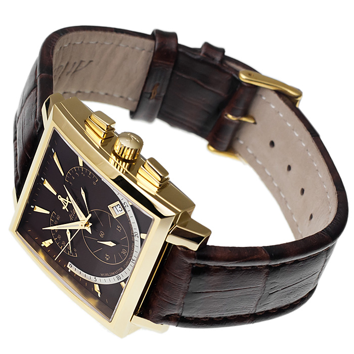 zegarek Atlantic 54450.45.81 złoty Worldmaster - miniatura 4