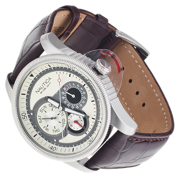 Nautica A14586G Pasek sportowy zegarek srebrny - miniatura 4