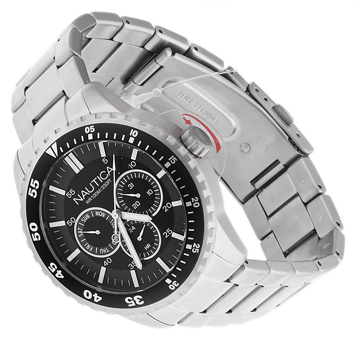 Nautica A15016G Bransoleta sportowy zegarek srebrny - miniatura 4