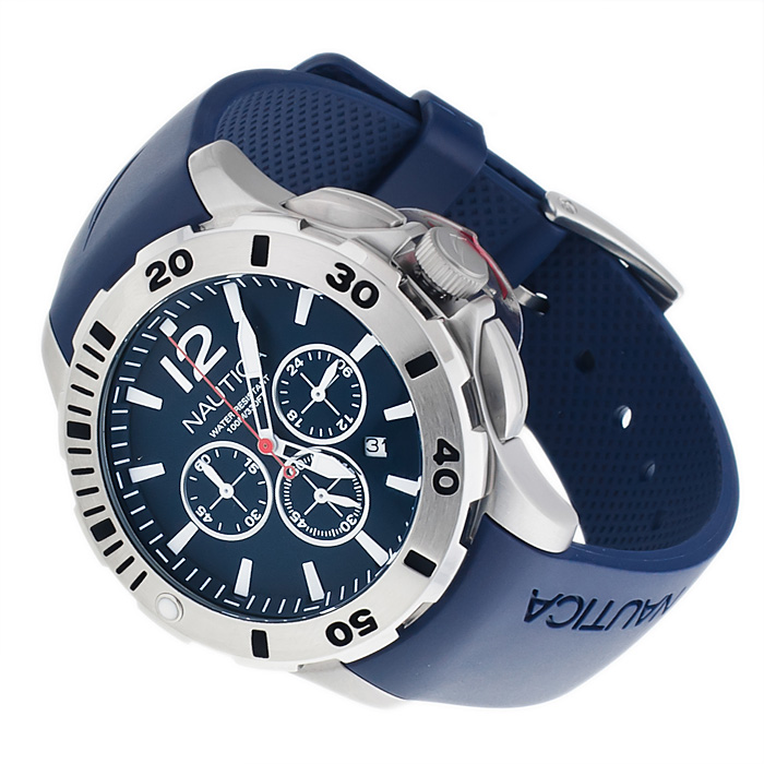 Nautica A16565G Pasek sportowy zegarek srebrny - miniatura 4