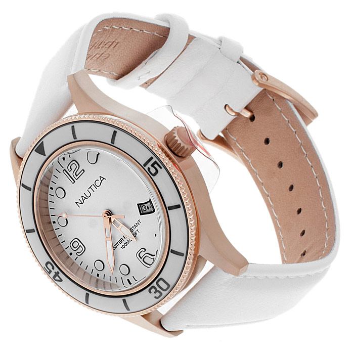 zegarek Nautica A18678G złoty Pasek - miniatura 4